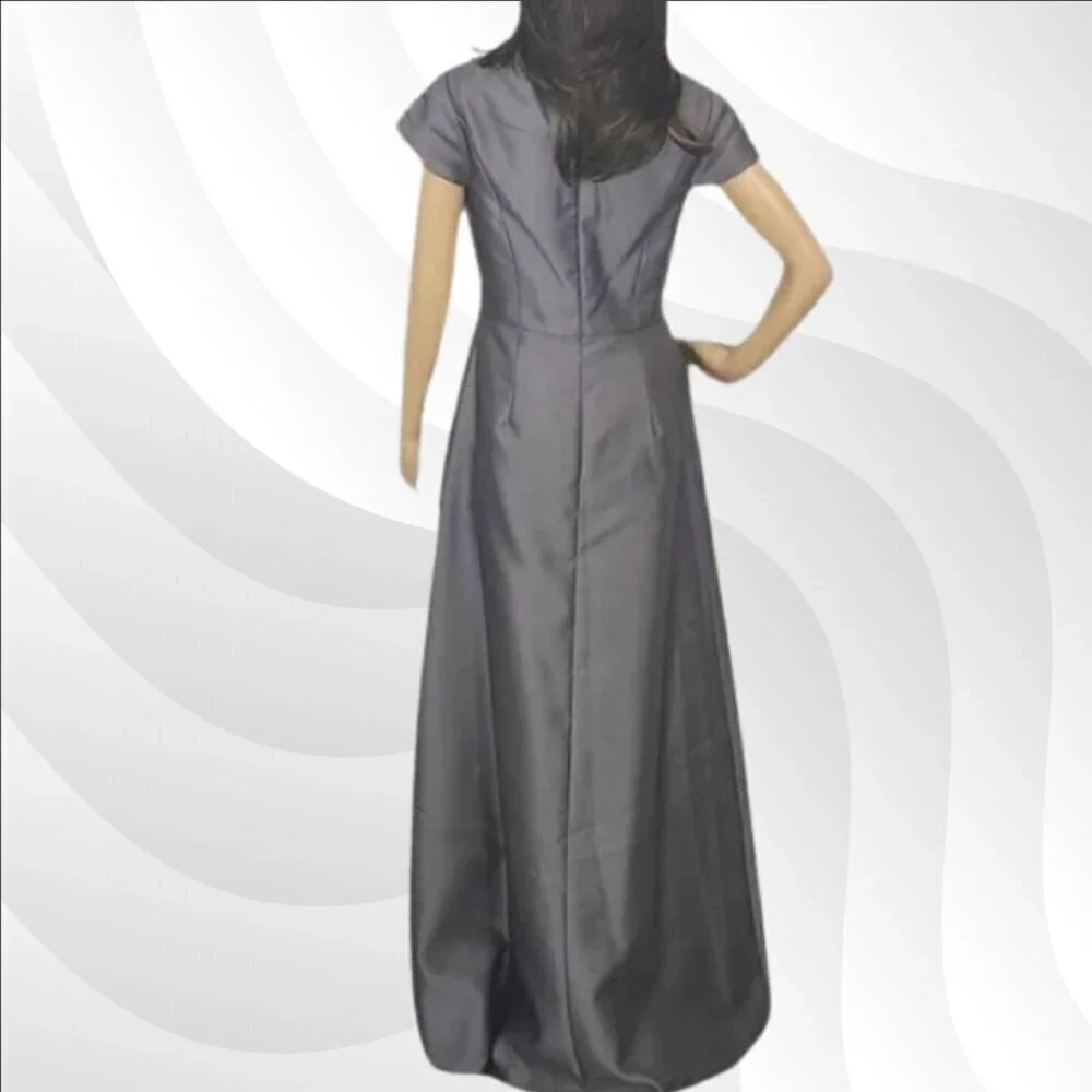 2/$50 Alfred Sung Caviar Sateen Twill Cap Sleeve Dress Size 4 – Elegant - Picture 4 of 7